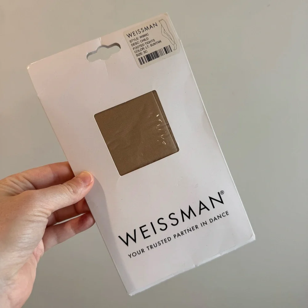 NWT Weissman Girls‎ Footed Tights Light Suntan Size SC